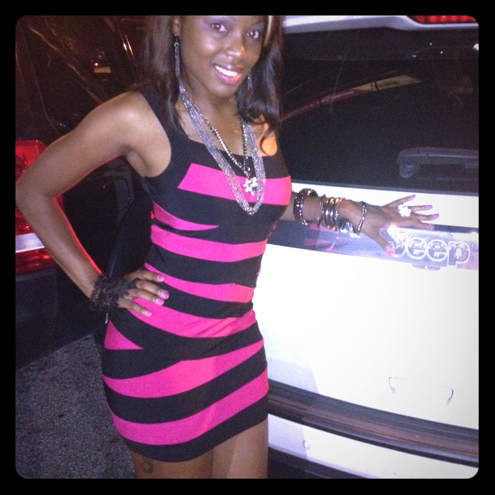 Bebe Pink and black dress